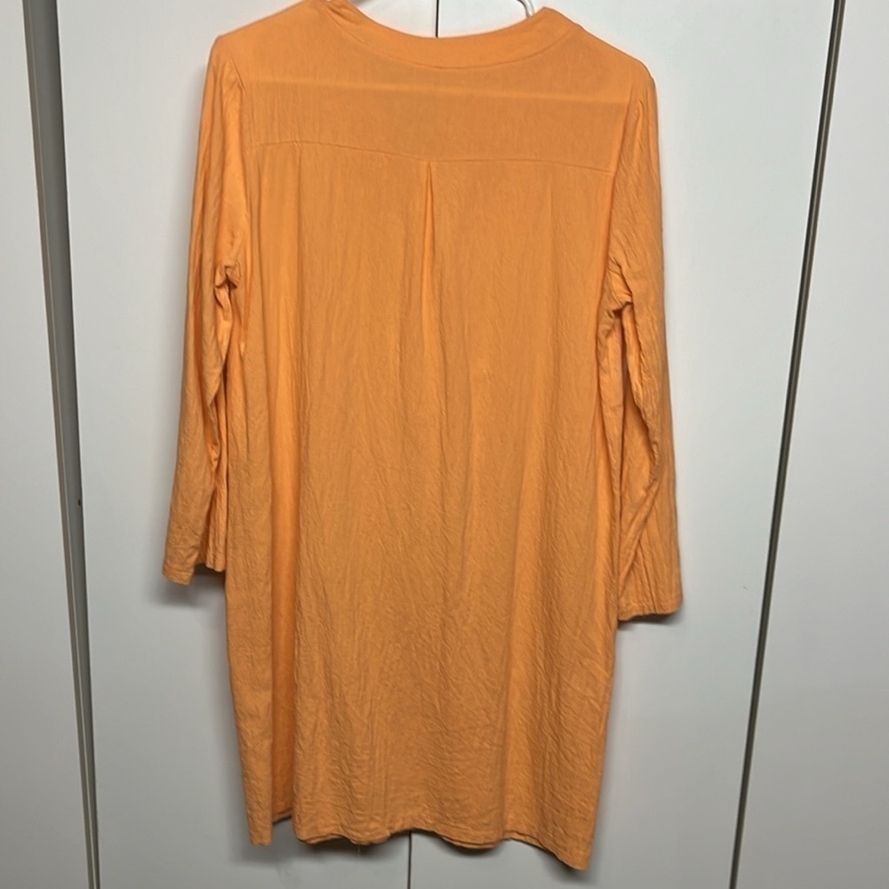 Orange Lightweight Pocket Tunic Dress Coastal Casual Size Medium - Picture 4 of 10